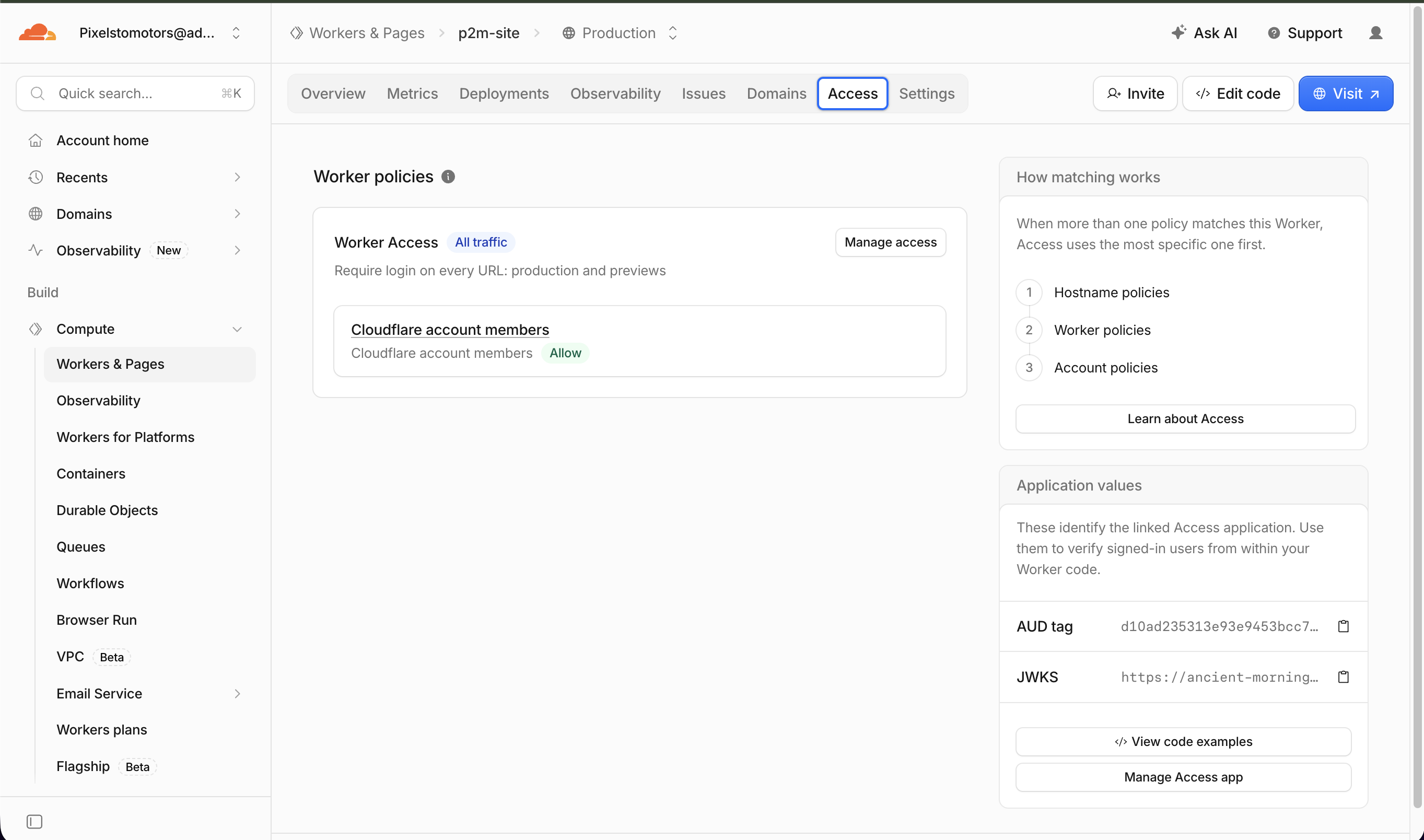 Studio を閉じて、旧 URL は Cloudflare で転送する ― 公開・通知メール・DNS 移行・LOG への改番を1日で｜Access の範囲を「All traffic」から「Previews only」にして、pixelstomotors.com を公開した